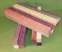 Blank #322 - Wood Blanks, Purpleheart, Yellowheart, Padauk & Black Walnut, Set of 16, 4 Each ~ 7/8 x 7/8 x 11 ~ $34.99